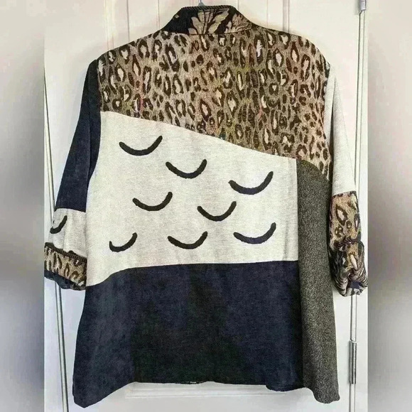 VINTAGE Ali Miles Tapestry Patchwork Jacket Animal Print Size PL - Picture 5 of 11